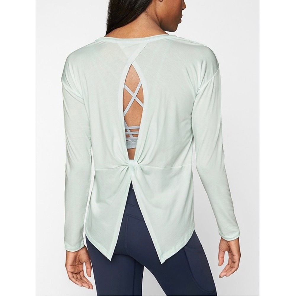 Long sleeve women's athleta green open back‎ short sleeve